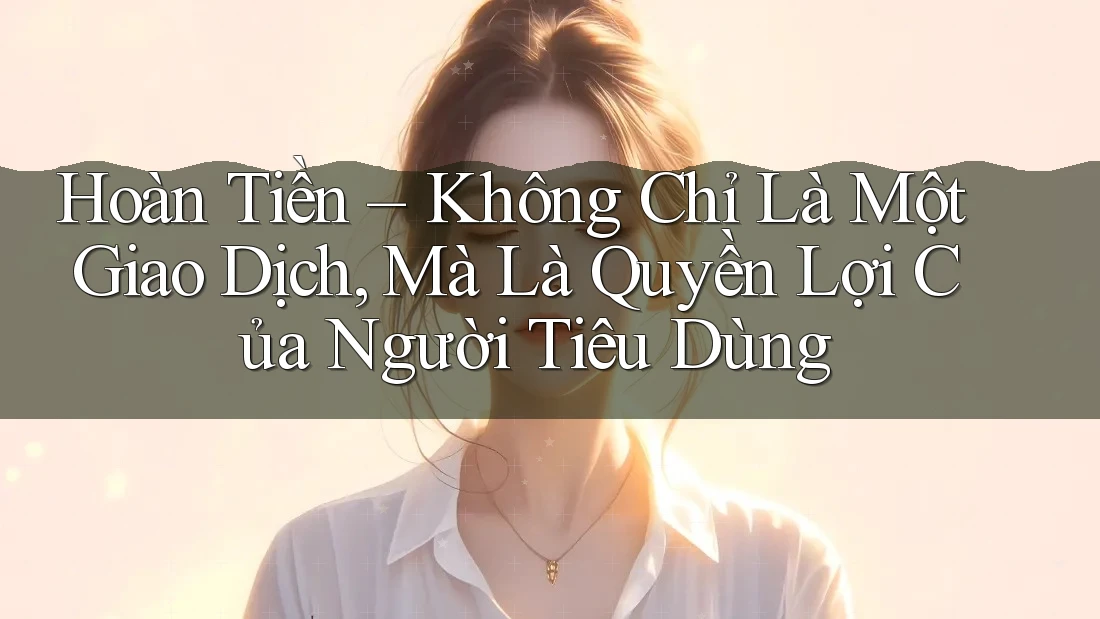 Hoàn Tiền – Không Chỉ Là Một Giao Dịch, Mà Là Quyền Lợi Của Người Tiêu Dùng Hoàn Tiền – Không Chỉ Là Một Giao Dịch, Mà Là Quyền Lợi Của Người Tiêu Dùng