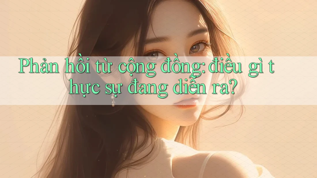 Phản hồi từ cộng đồng: điều gì thực sự đang diễn ra?